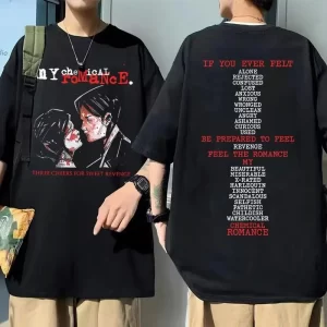 Rock Punk Emo Retro Tshirt Famous My Chemical Romance Band Three Cheers for Sweet Revenge T-shirts Men Women Male Fashion Tops